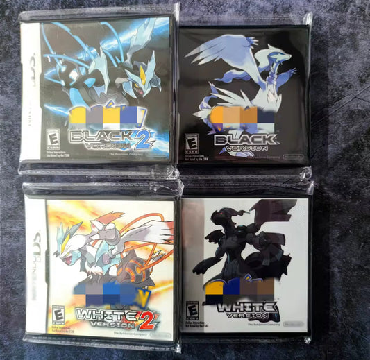 Cartucho Retro Pokémon Black & White 1 / 2 para Nintendo DS – Con Caja y Manual – Compatible con DS / DS Lite